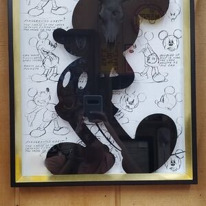 Black Silhouette Mickey Mouse Wall Art Framed Print